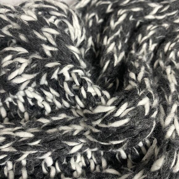 Aeropostale Long Marled Soft Knit Scarf Dark Gray White Winter BGHHCH - Picture 6 of 8